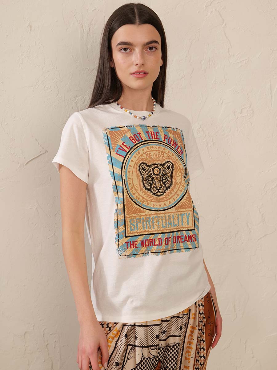 Molly Tiger White T-Shirt