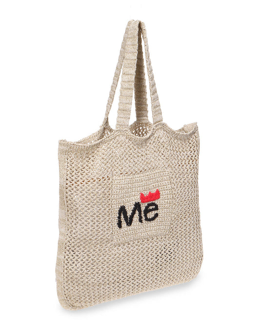 Remi Crochet Gold Shopper Bag