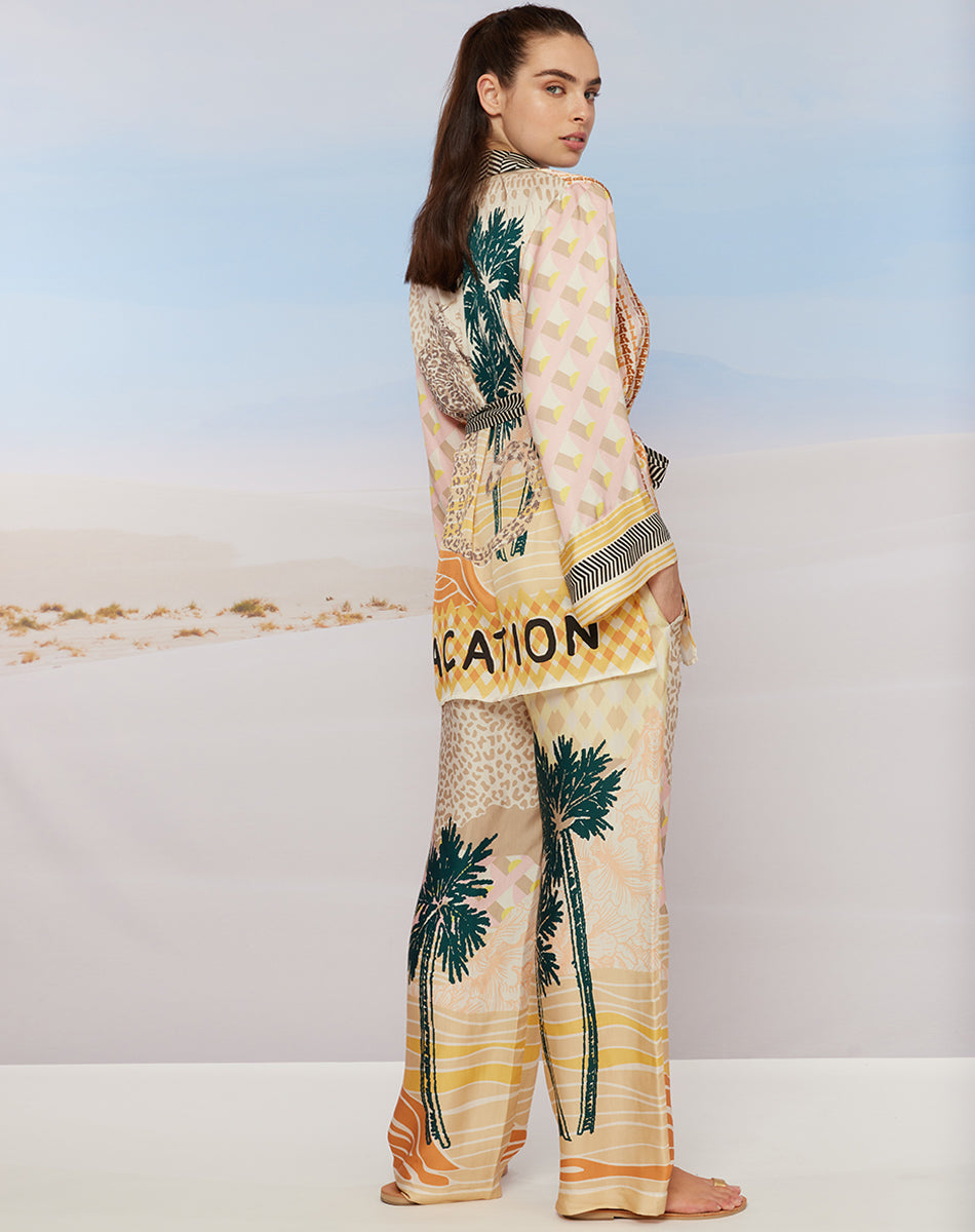 Avery Straight Leg Vacation Printed Trousers