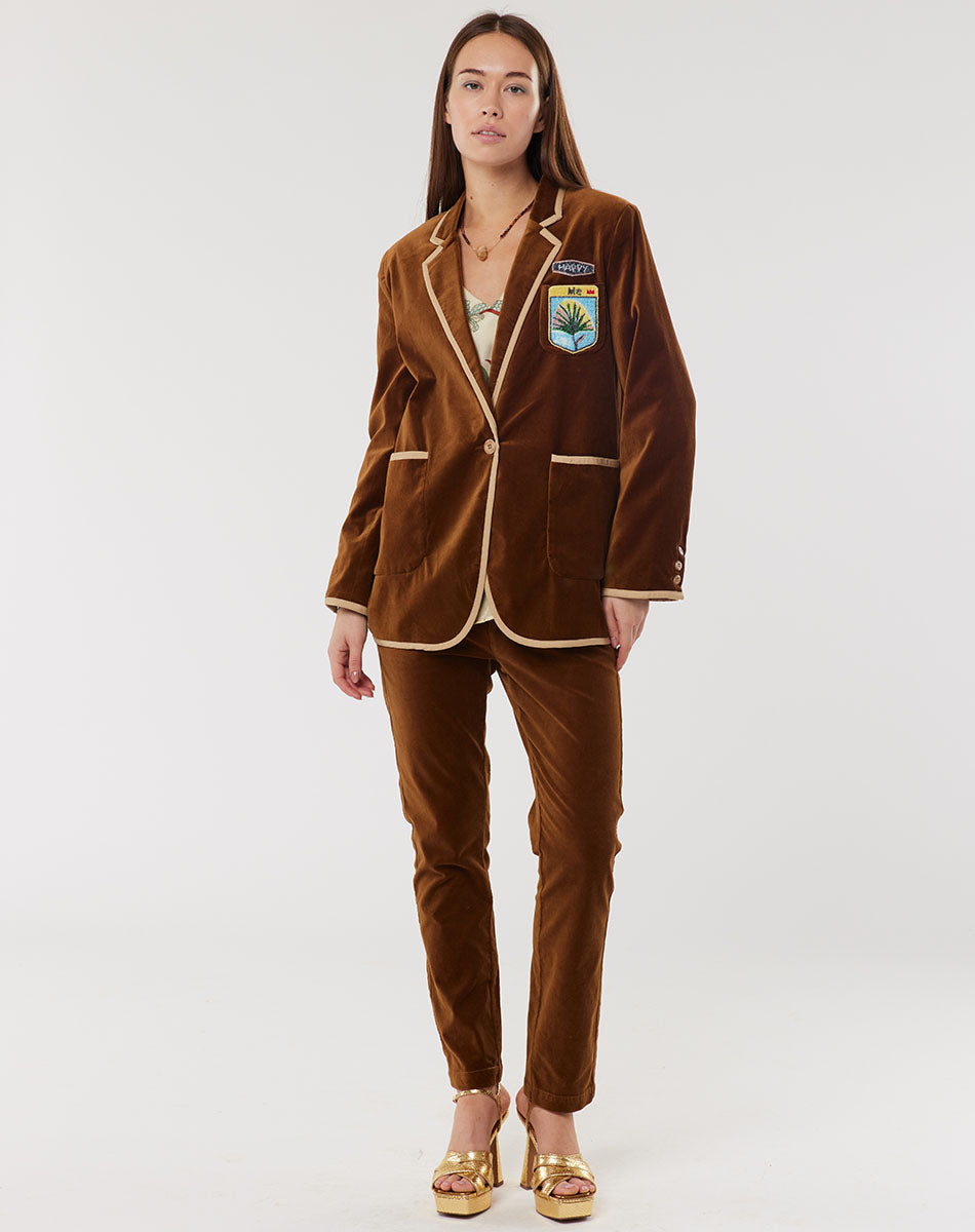 Simone Velour Brown Blazer