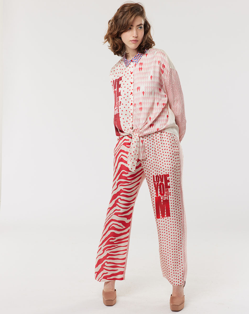 Bailey Straight Leg Rouge Printed Pants