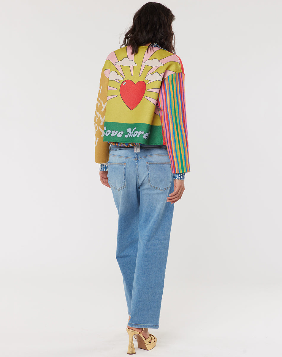 Elsa Collarless Cropped Heart jacket