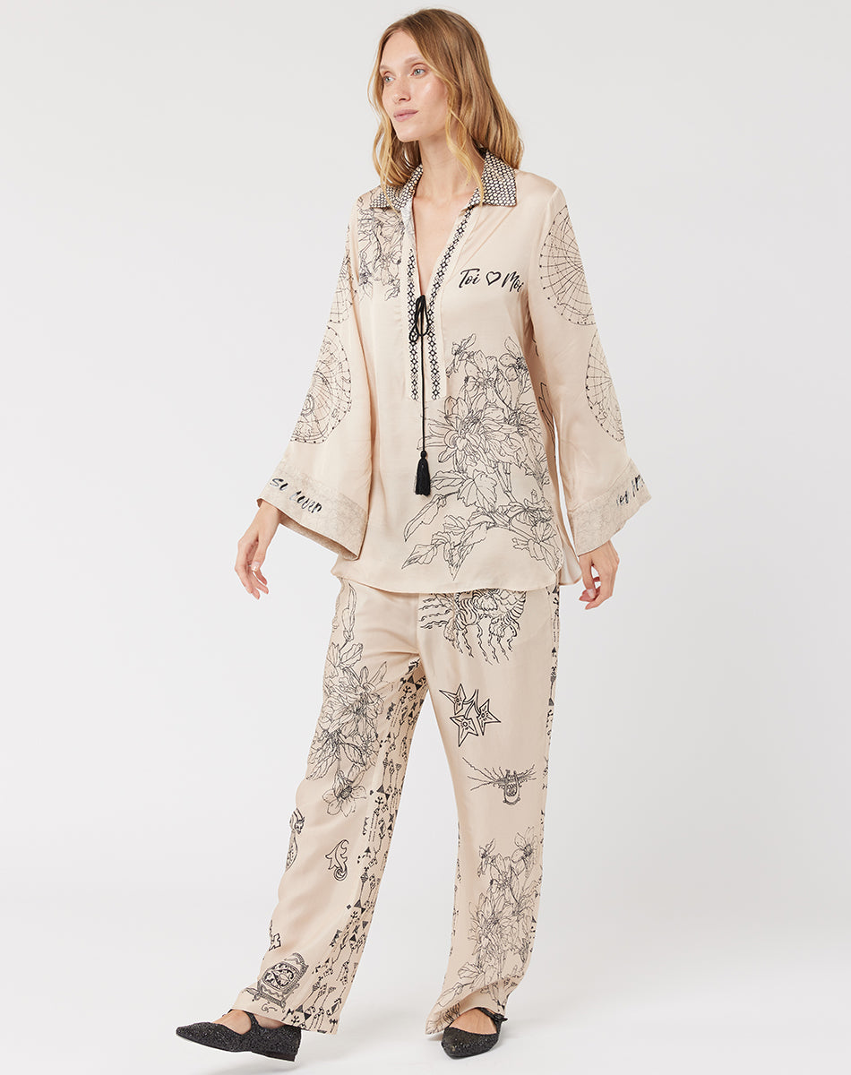 Bailey Straight Leg Blossom Printed Pants