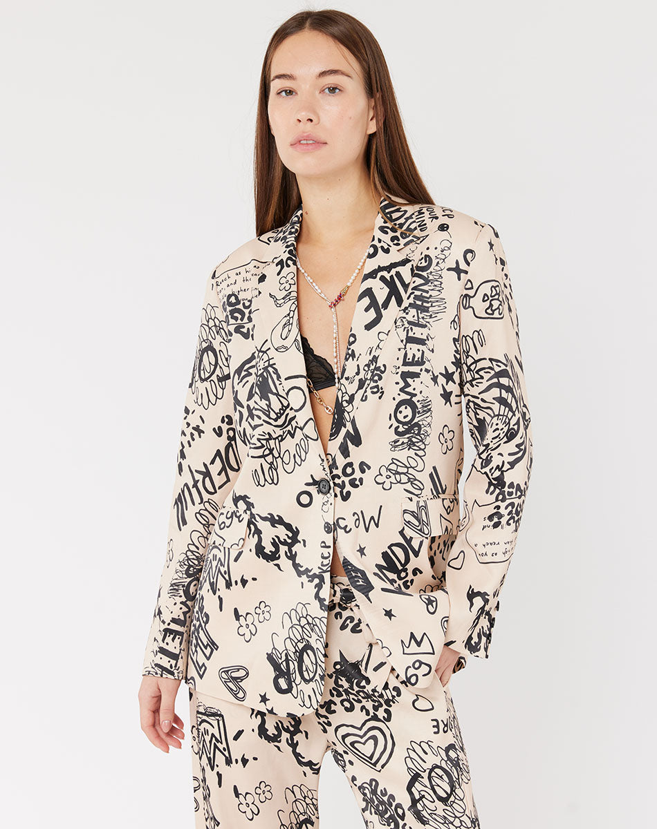 Molly Printed Graffiti Blazer