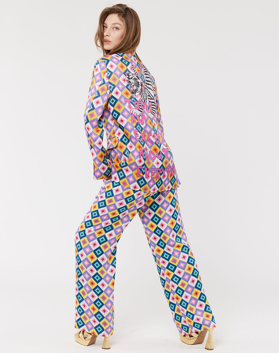 Margot Belted  Printed Tiger Pants