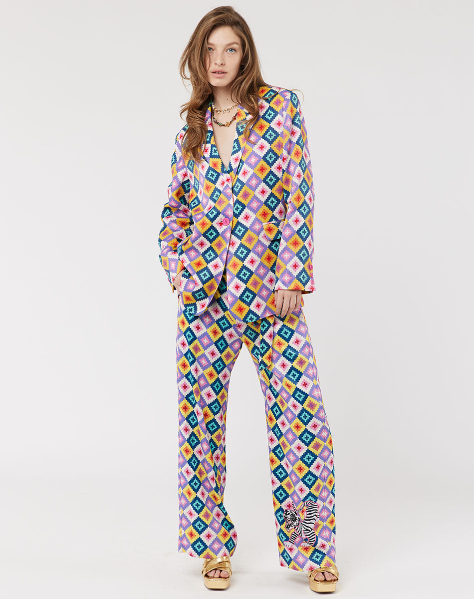 Margot Belted  Printed Tiger Pants