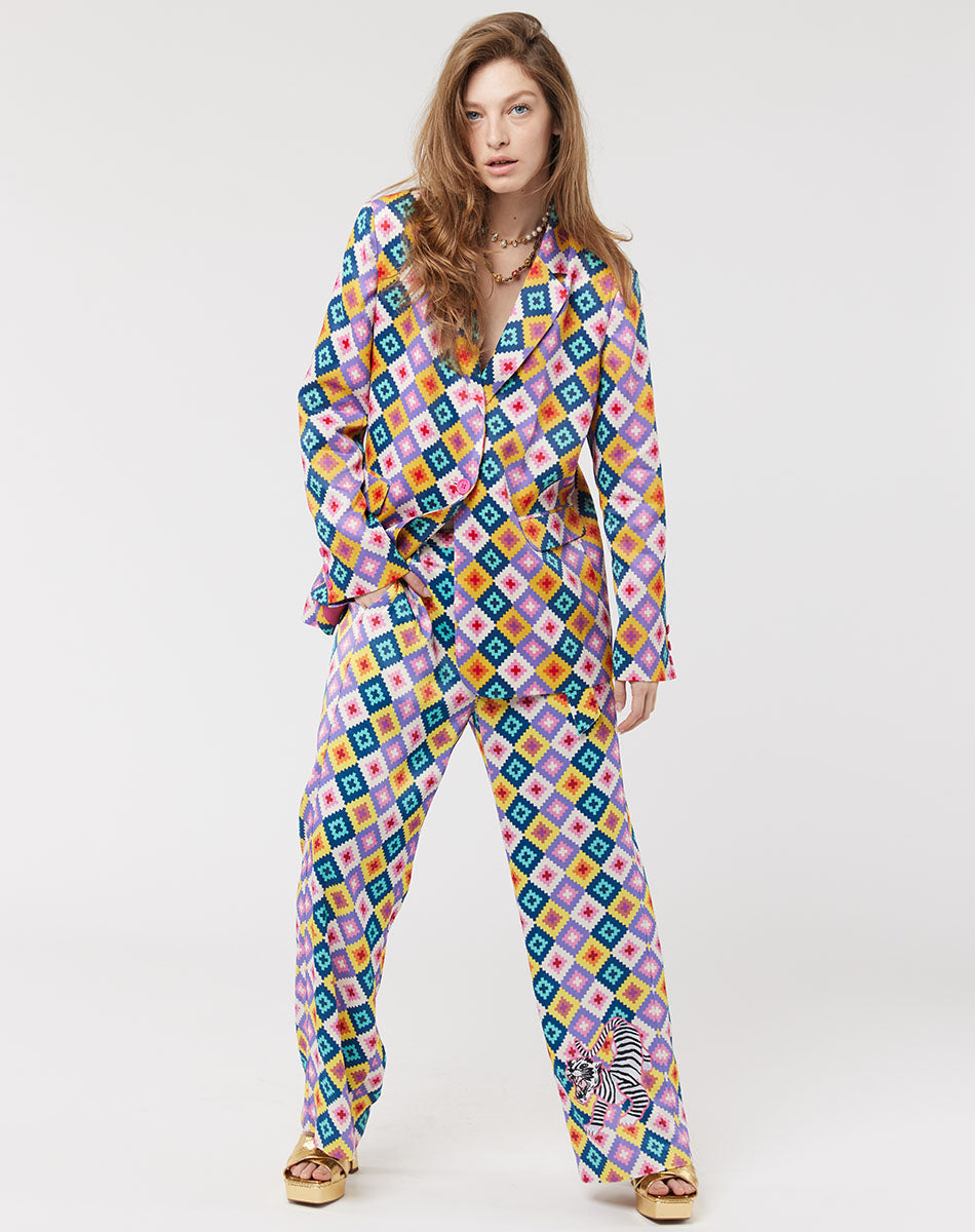 Margot Belted  Printed Tiger Pants