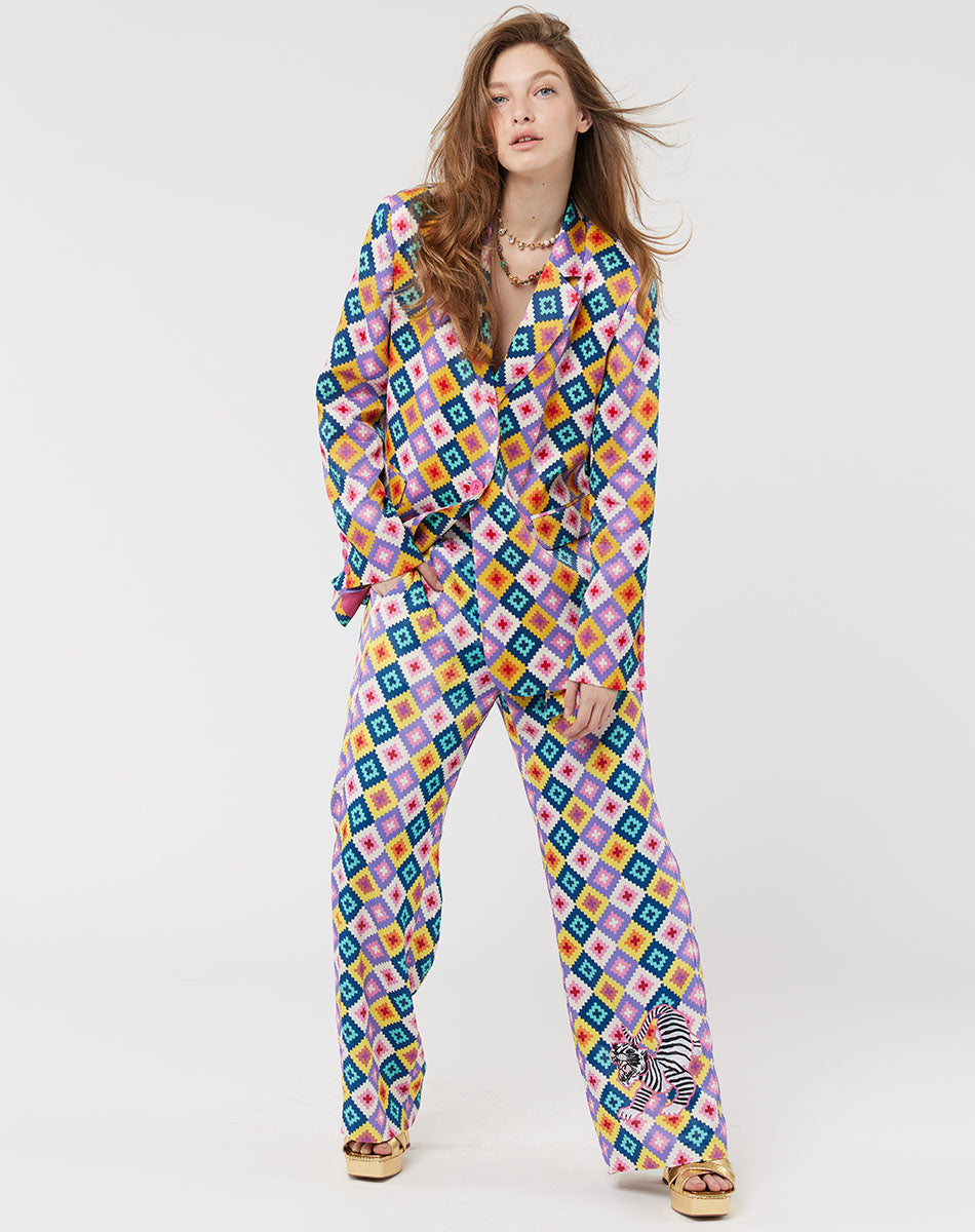 Margot Belted  Printed Tiger Pants