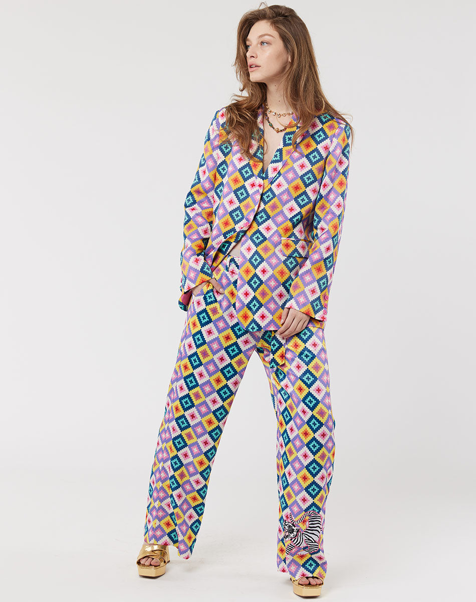 Margot Belted  Printed Tiger Pants