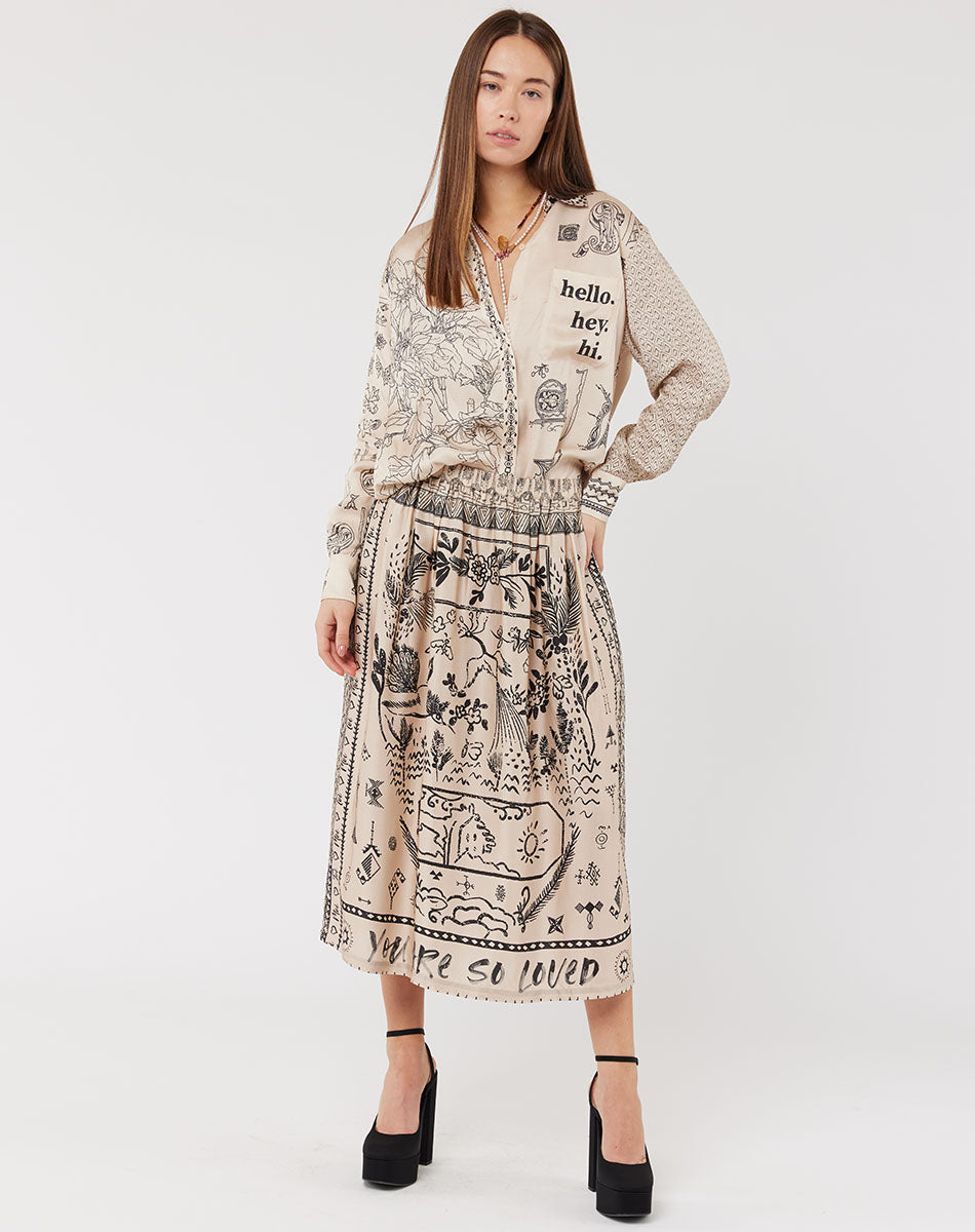 Vanessa Printed Midi Blossom Skirt