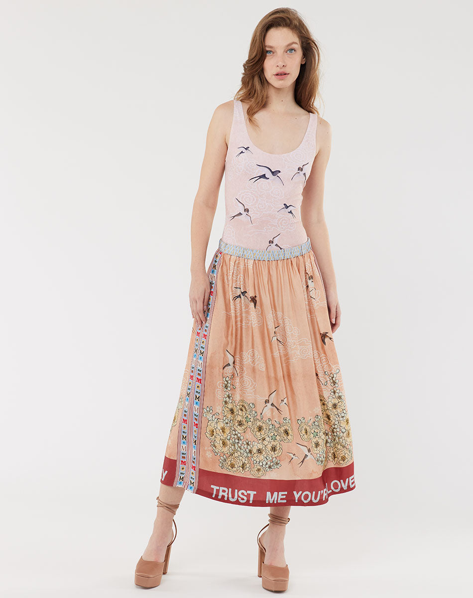 Vanessa Printed Romance Midi Skirt