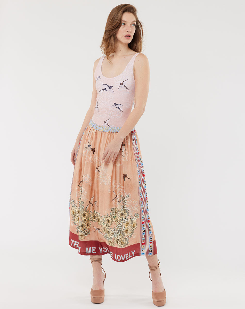 Vanessa Printed Romance Midi Skirt