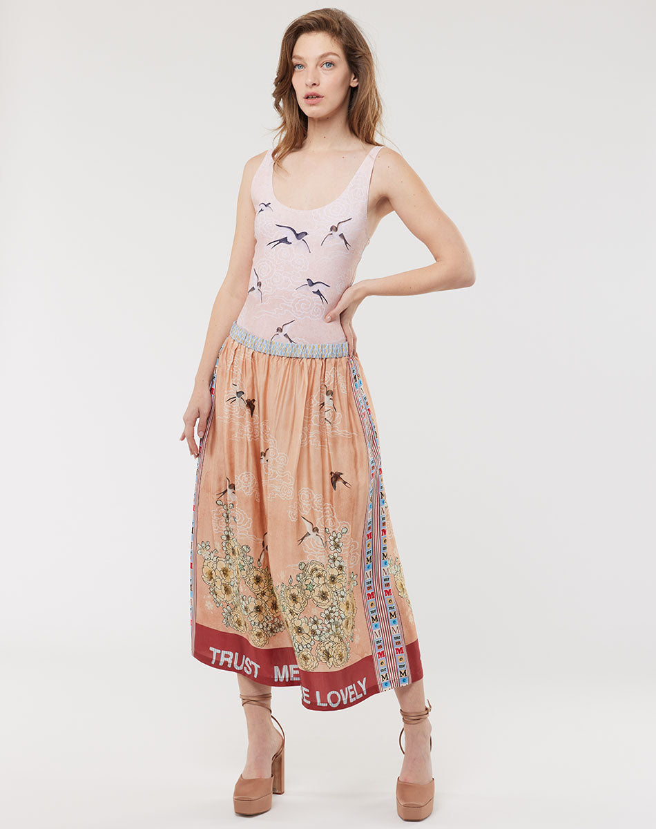 Vanessa Printed Romance Midi Skirt