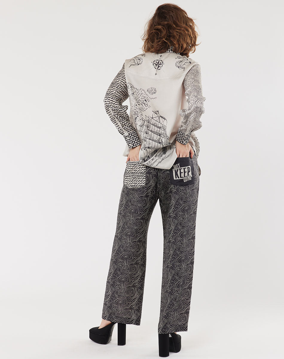 Bailey Straight Leg Voyage Printed Pants