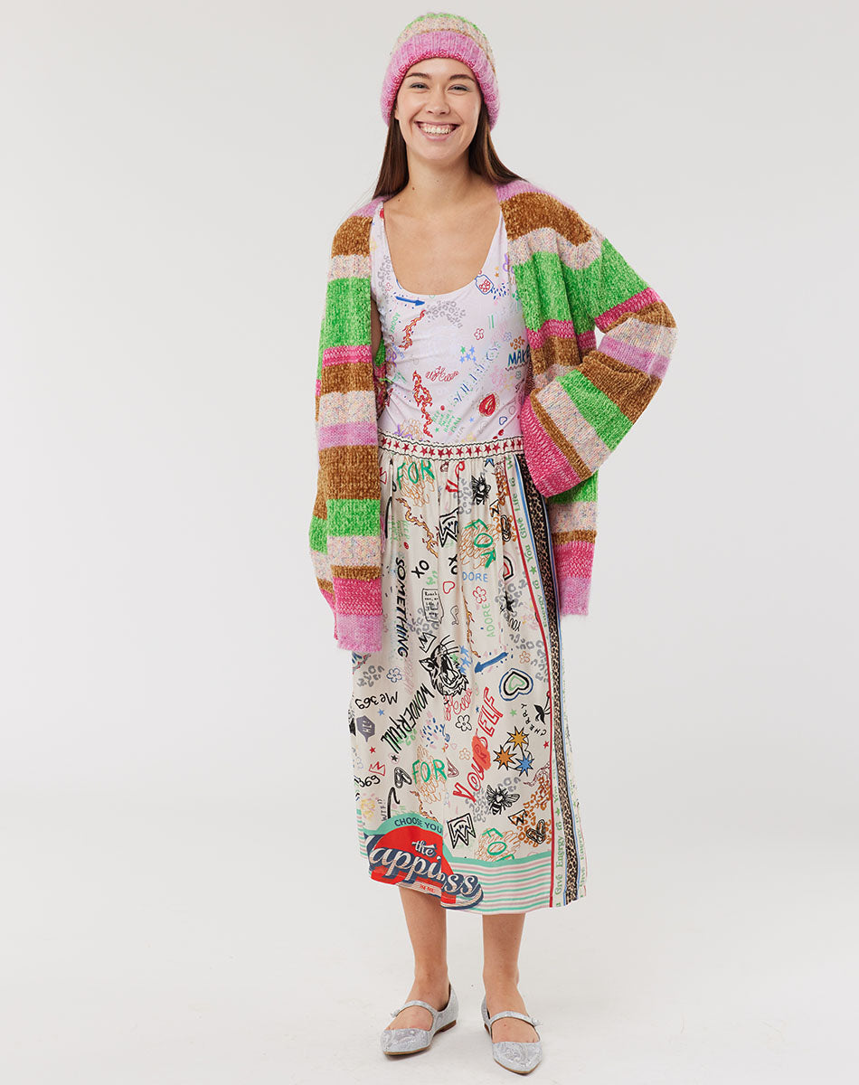 Estelle Fringe  Knots Colorful Cardigan