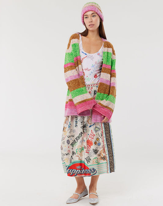 Estelle Fringe  Knots Colorful Cardigan