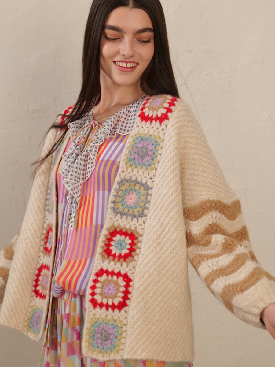 Gloria Natural Crochet cardigan