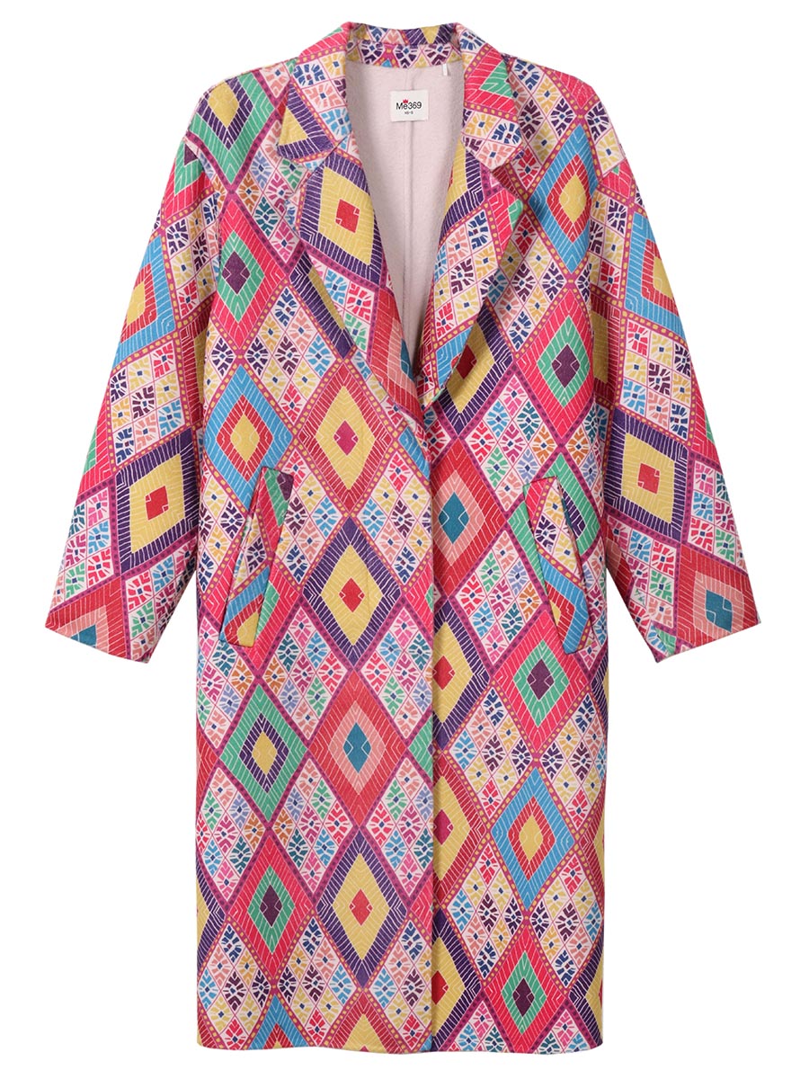 Brigitte Printed Rainbow Coat