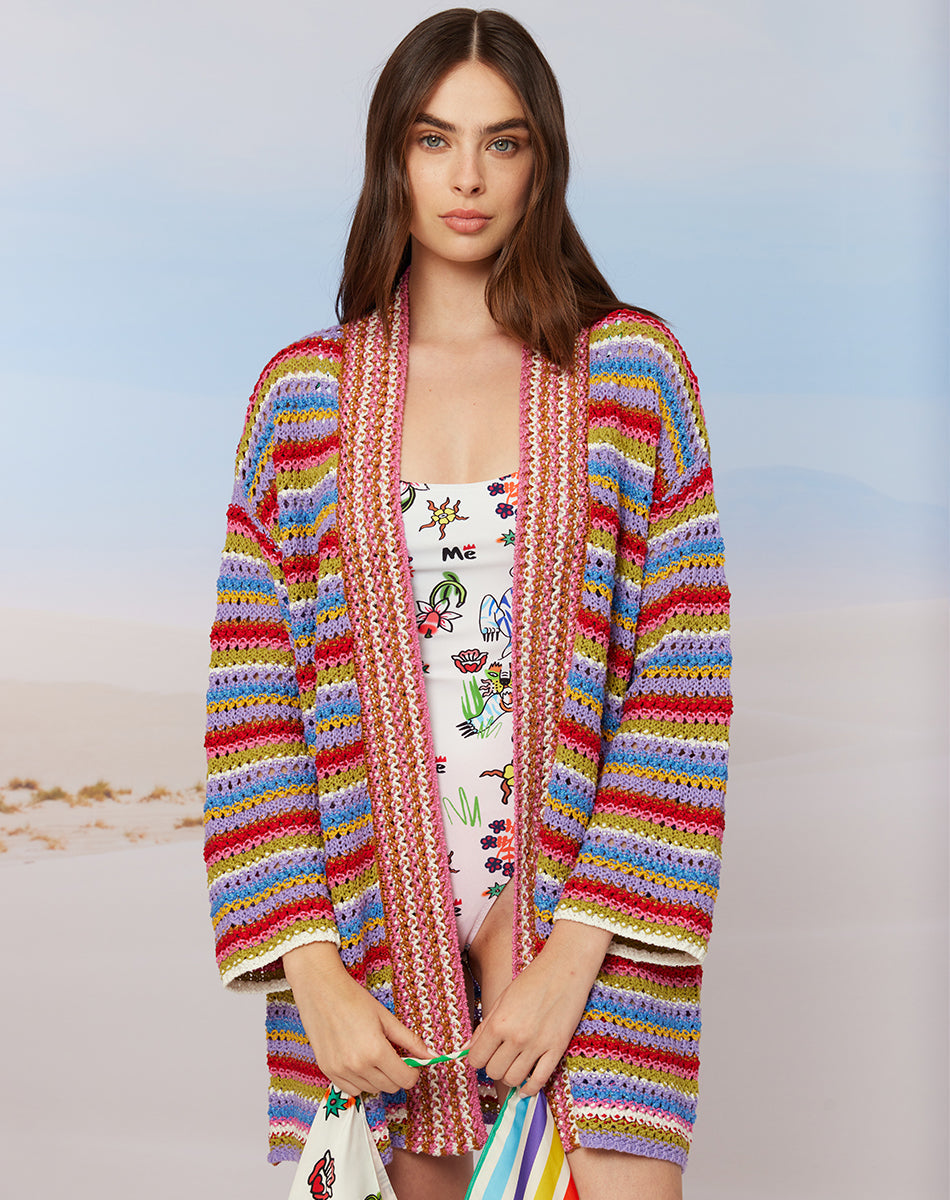 Ophelia Crochet Colorful B Cardigan