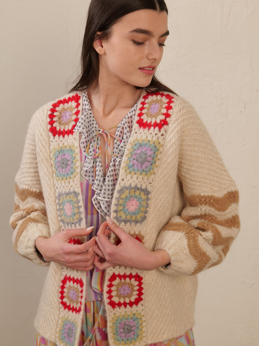 Gloria Natural Crochet cardigan