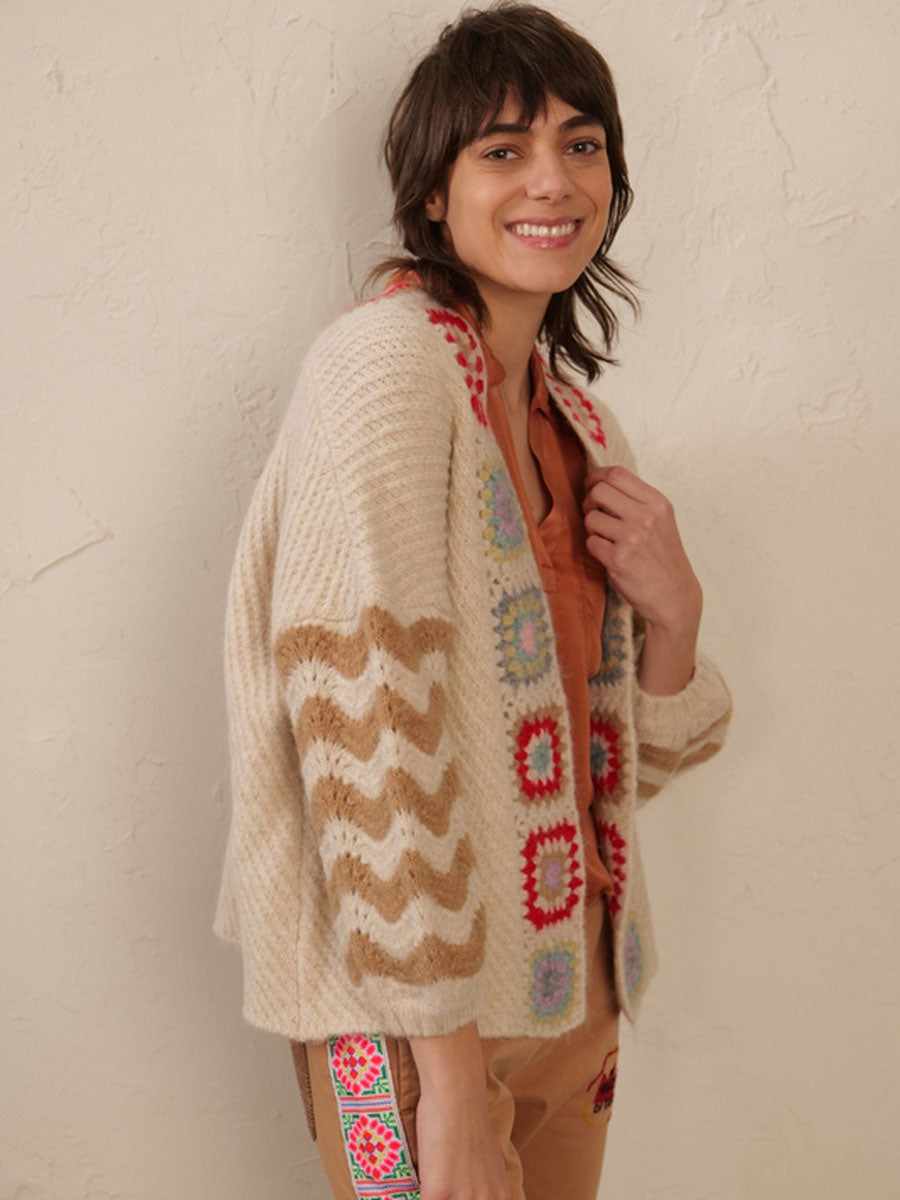 Gloria Natural Crochet cardigan