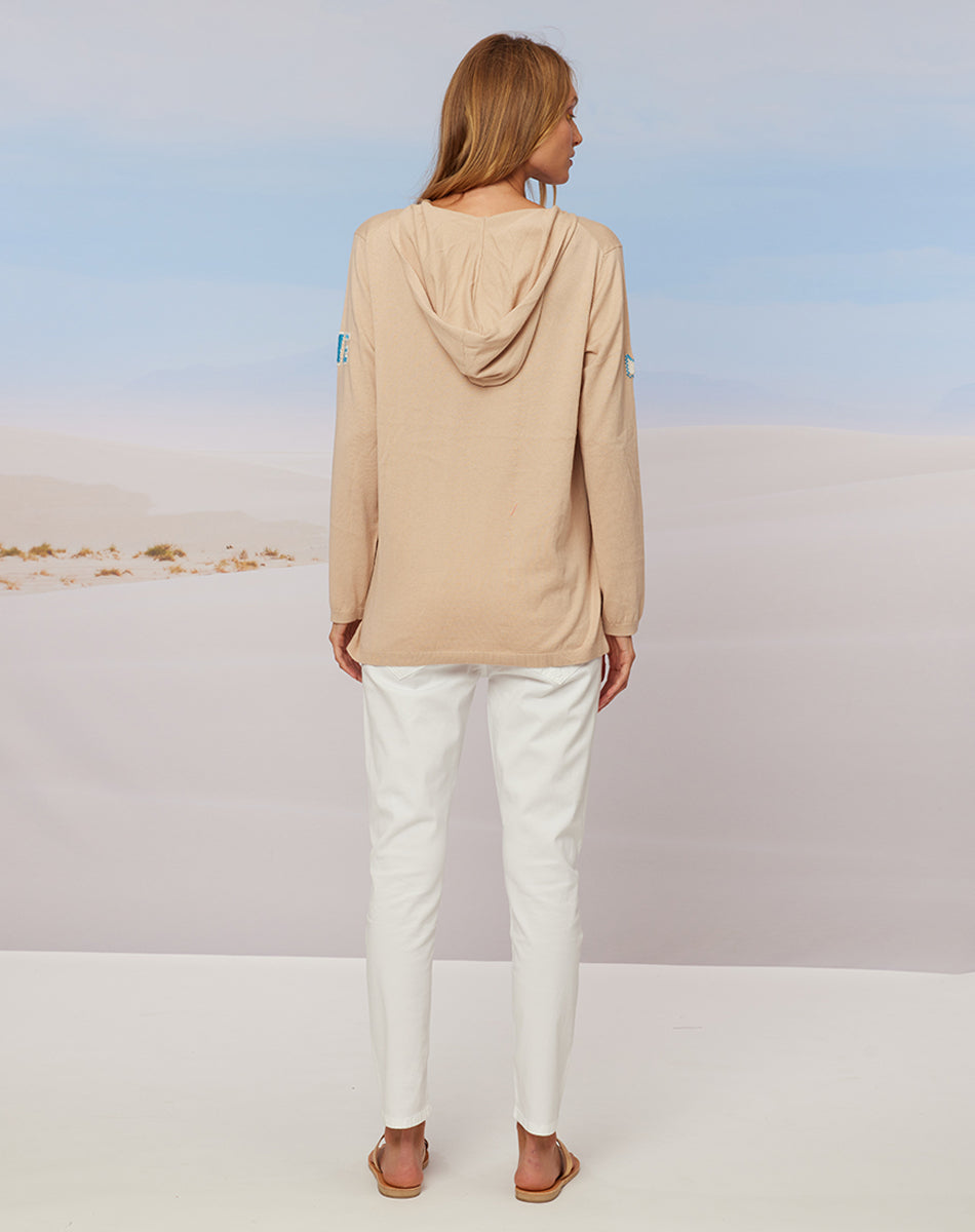 Colette Hooded Cream Sweatshirt