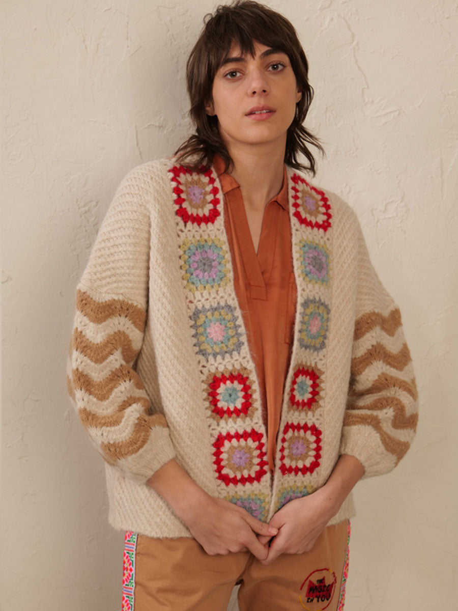 Gloria Natural Crochet cardigan