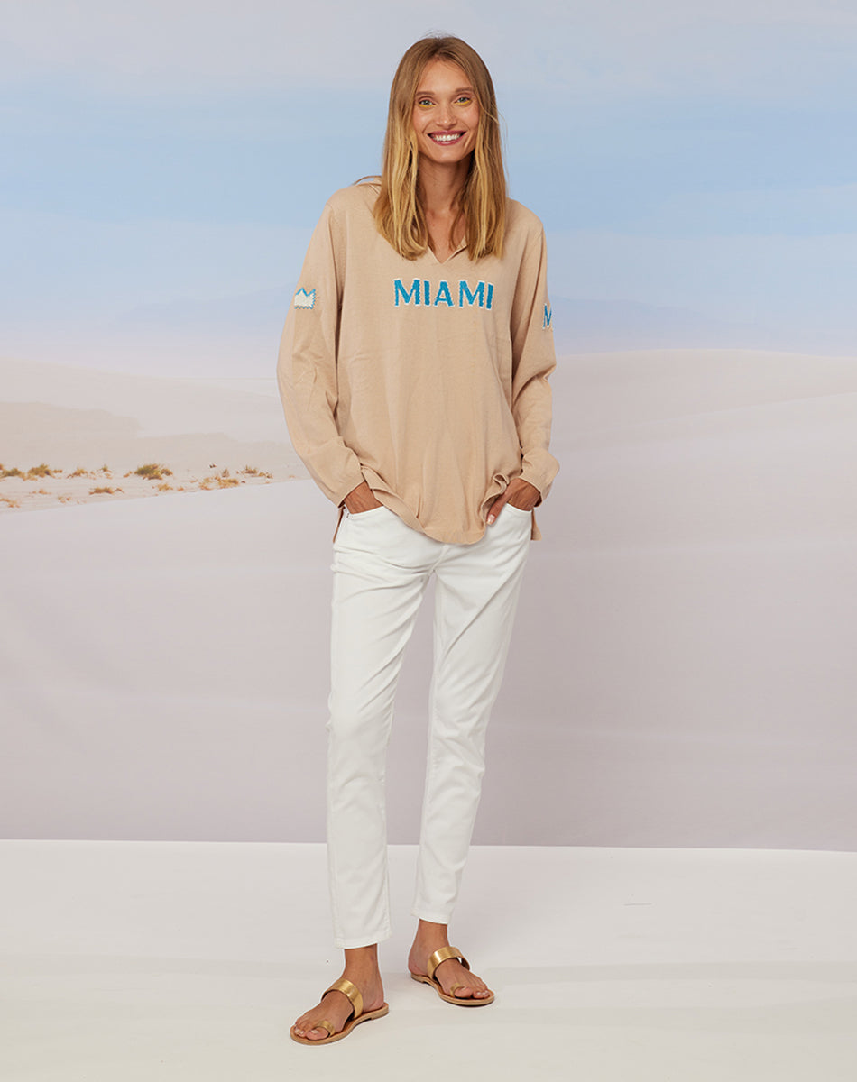 Colette Hooded Cream Sweatshirt