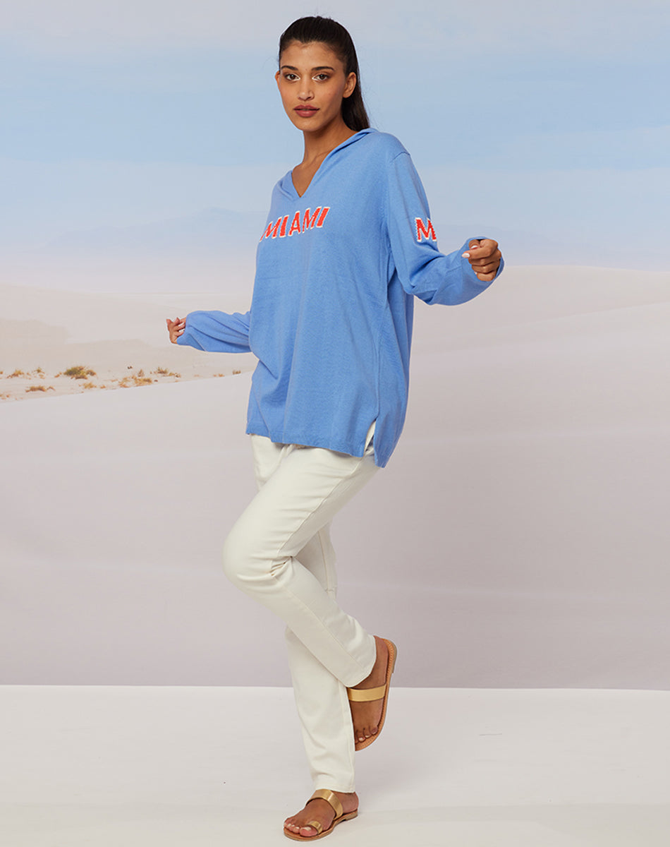 Colette Hooded Blue Sweatshirt