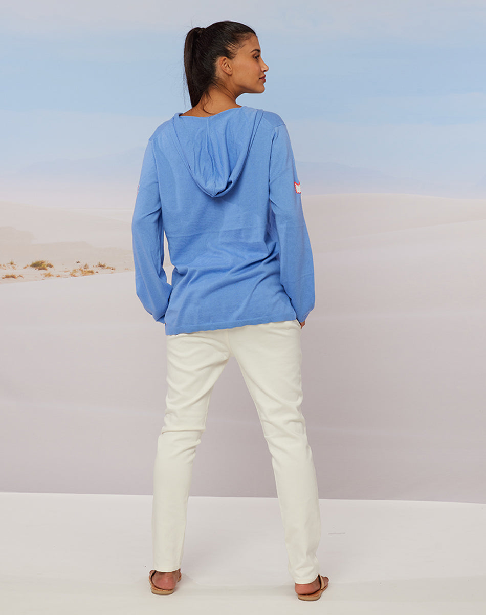 Colette Hooded Blue Sweatshirt