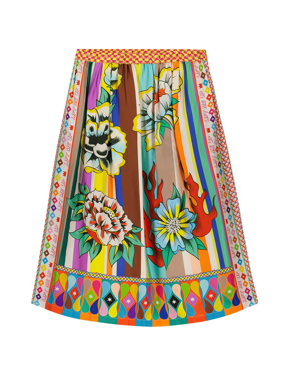 Vanessa Flower Printed Midi Skirt