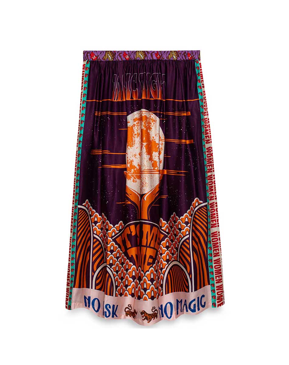 Vanessa Printed Retro Midi Skirt