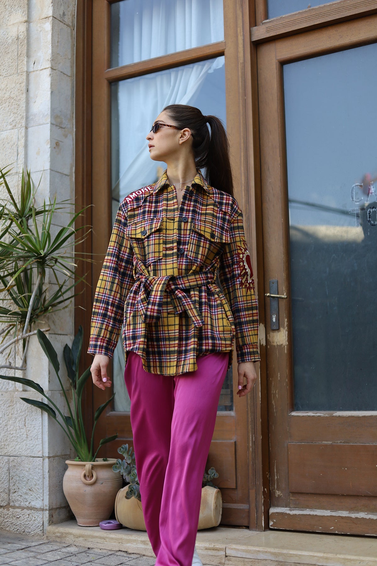 Noemie checked jacket