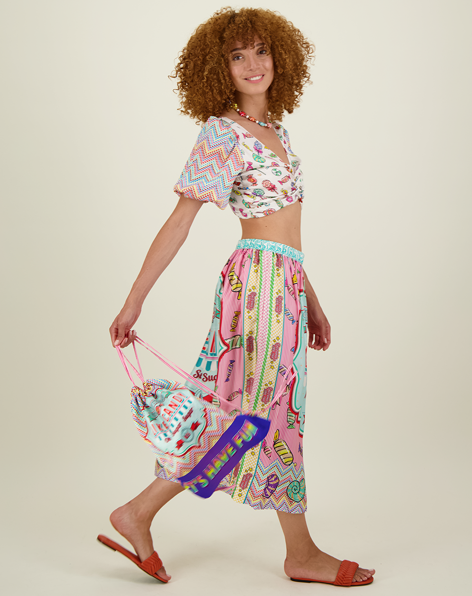 Vanessa Candy Printed Midi Skirt