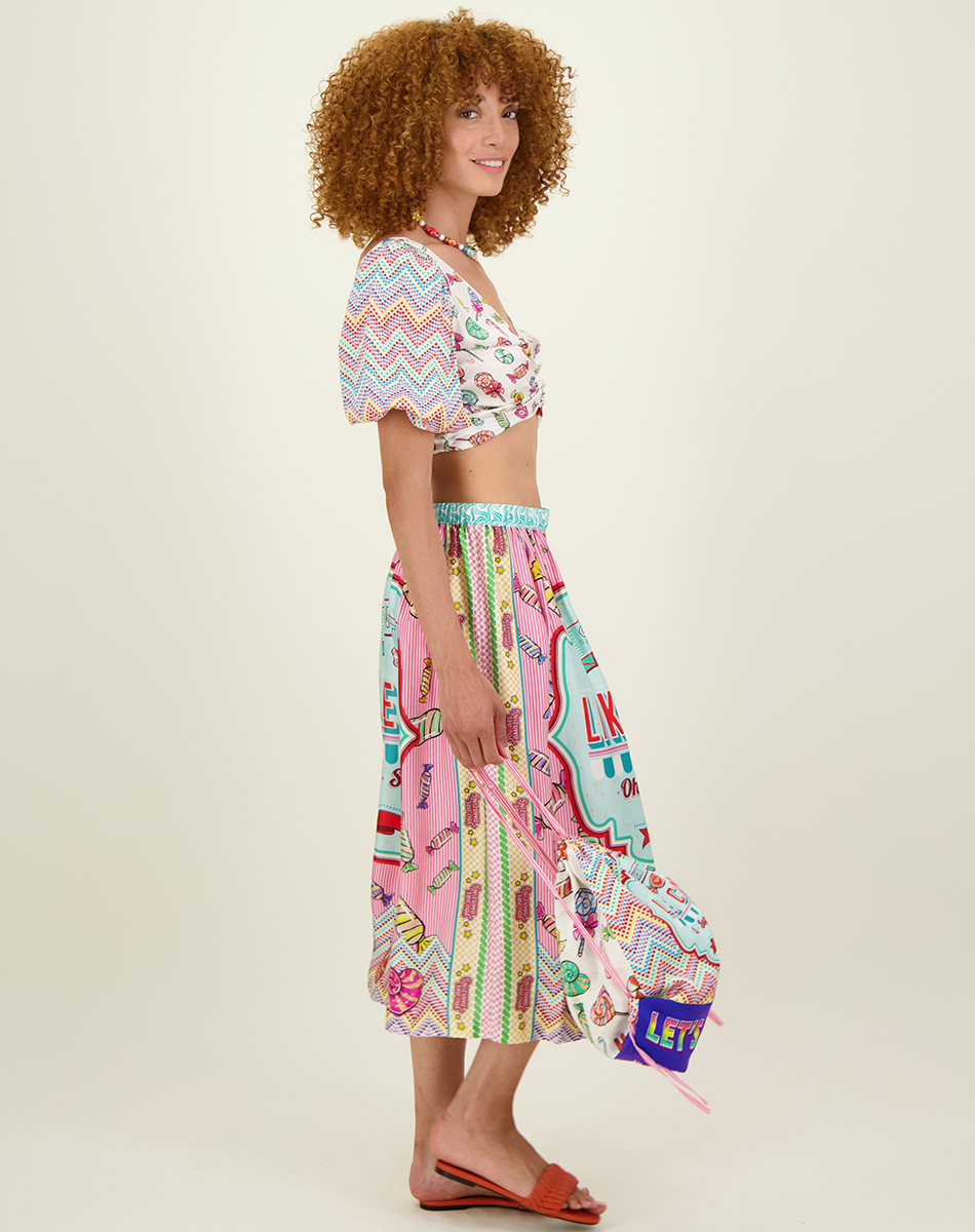 Vanessa Candy Printed Midi Skirt