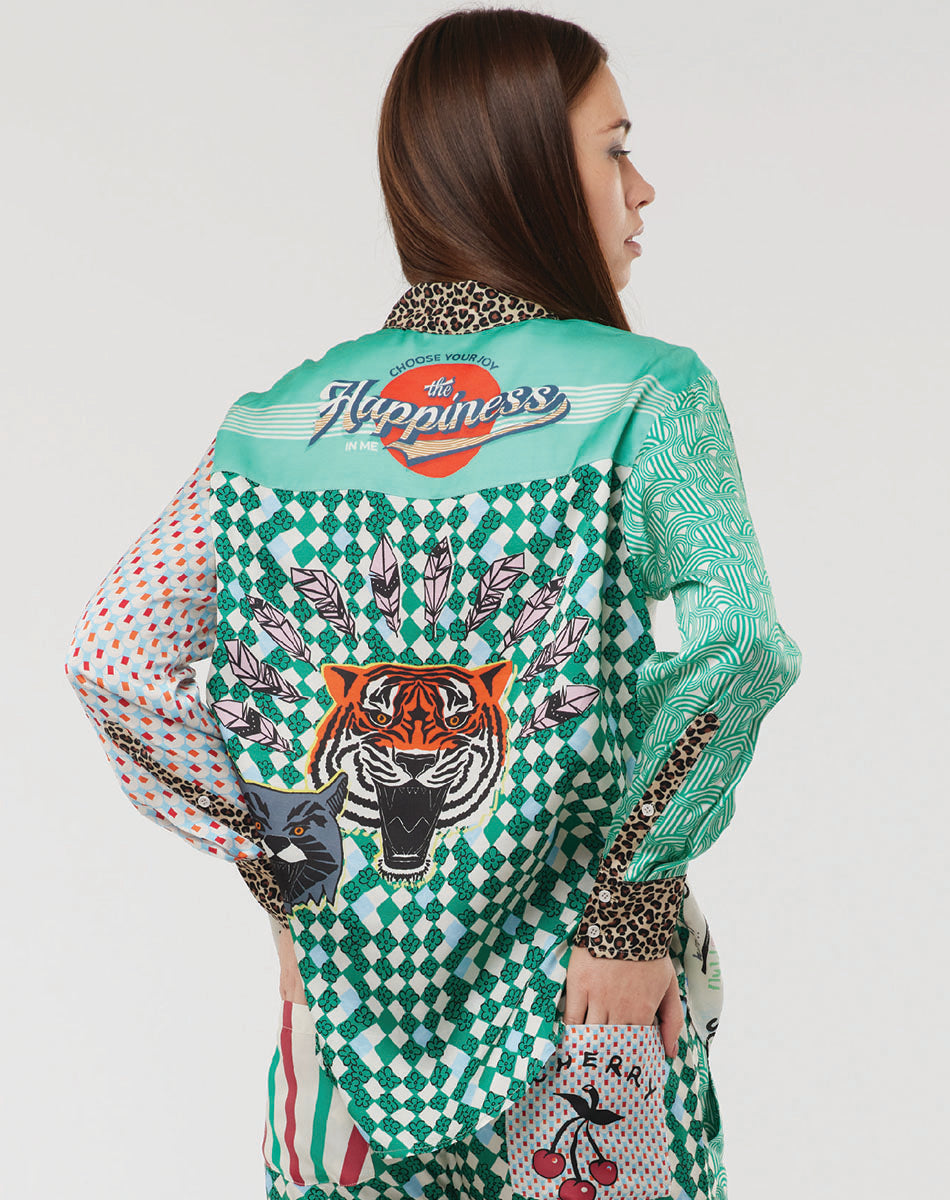 Isabel Mixed Print Graffiti Shirt