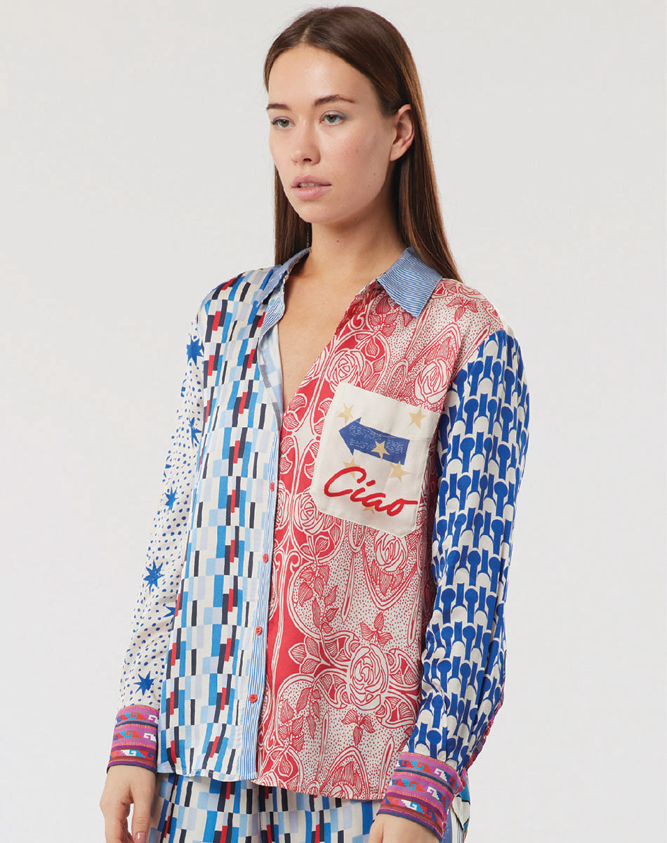 Isabel Mixed Print Nautical Shirt